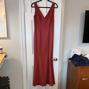 Amsale Deep Red Maxi Dress
